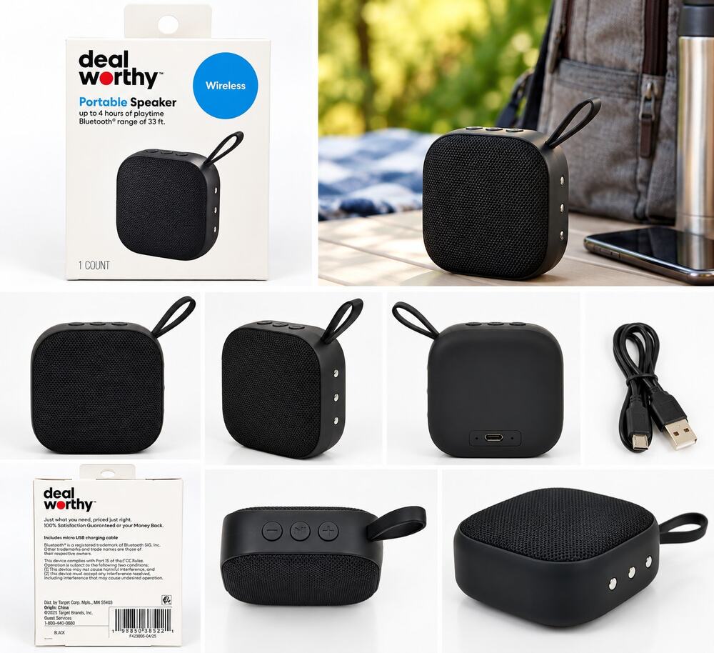Dealworthy Wireless Portable Bluetooth Speaker – Black